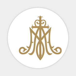 Virgin Mary Monogram Ave Maria Magnet